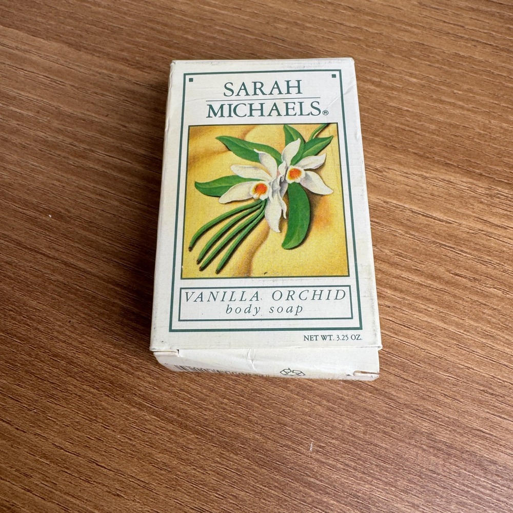 Sarah Michaels Vanilla Orchid Body Soap Body Bar 3.25 oz VTG old‎ stock *Flaws*